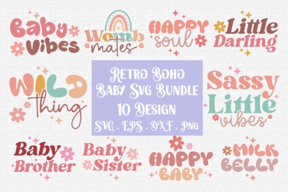 Baby Retro SVG Bundle for Graphics and Crafts