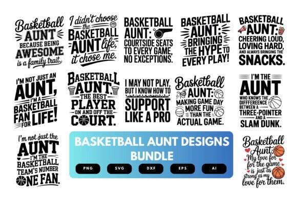 Basketball Aunt SVG Bundle: Graphics for Crafts & Commercial Use