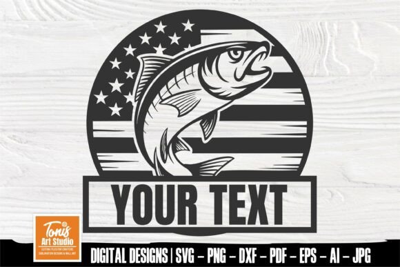 Bass Fishing Svg American Flag Fish Cut Graphics and Crafts