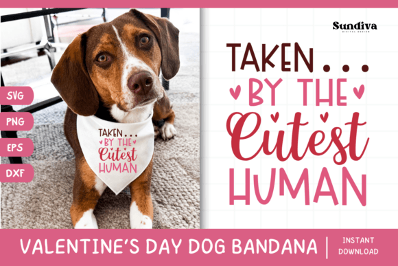 Cute Valentine s Day Dog Bandana Quote 4 Graphics for Crafts