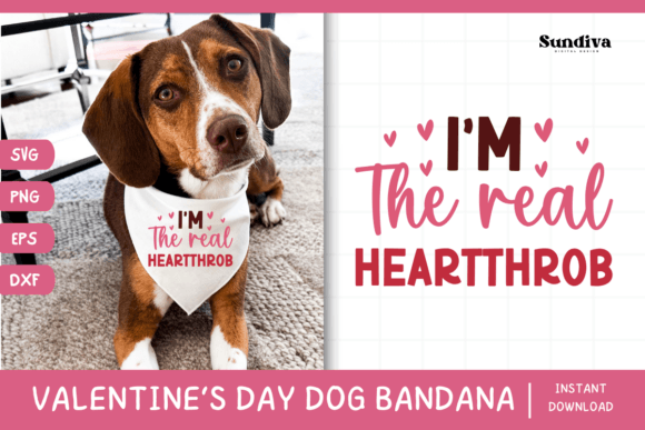 Cute Valentines Day Dog Bandana Quote 12 for Graphics and Crafts