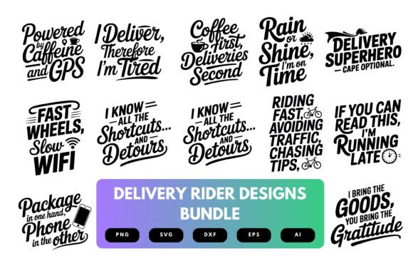 Delivery Rider SVG Bundle: Graphics for Crafts & Local Brands