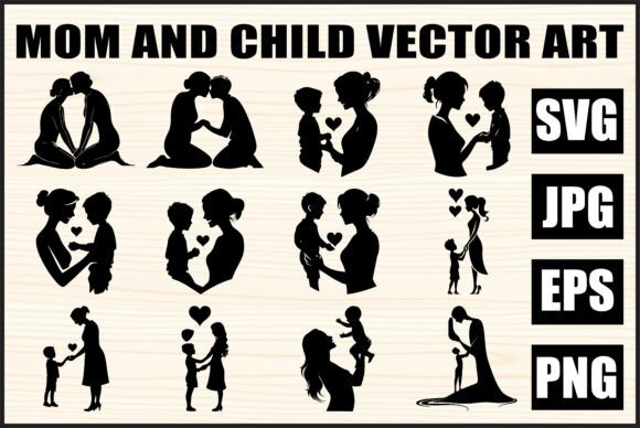Emotional Mother and Child SVG Bundle for Graphics & Crafts