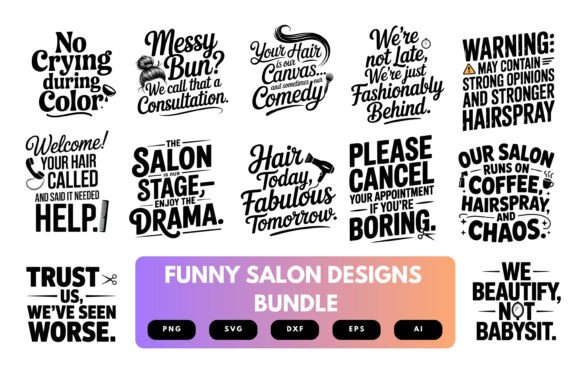 Funny Salon SVG Bundle: Graphics for Crafts & Beauty Brands