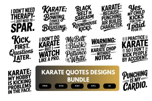 Karate Quotes SVG Bundle: Graphics for Crafts & Branding