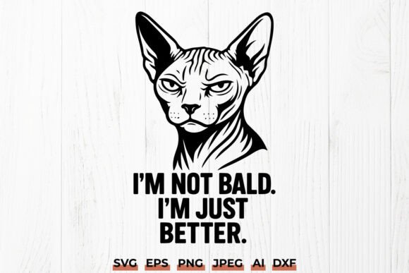 Sphynx Cat SVG - Funny Hairless PNG for Graphics and Crafts