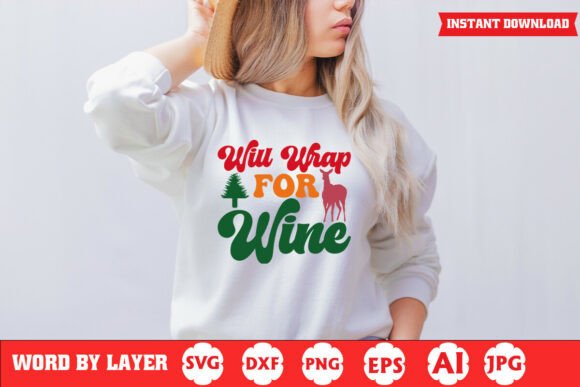 Will Wrap for Wine Funny Christmas Quote Review