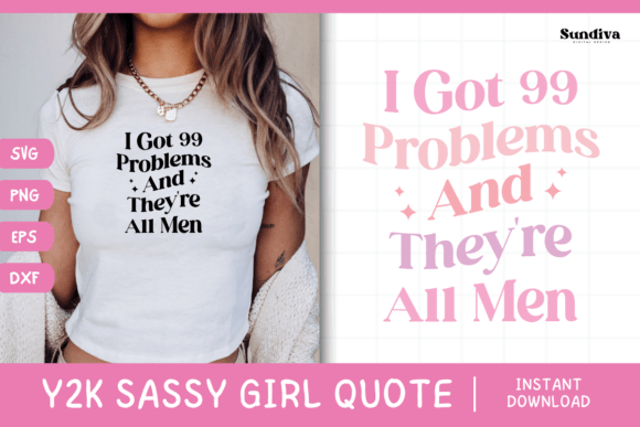 Y2K Sassy Girl Baby Tee Quote 13 Graphics for Crafts