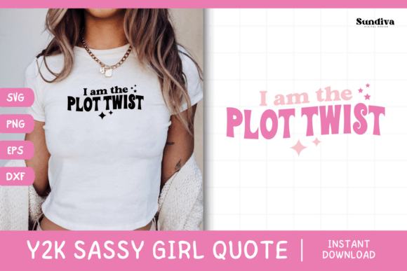 Y2K Sassy Girl Baby Tee Quote 14: Graphics for Crafts