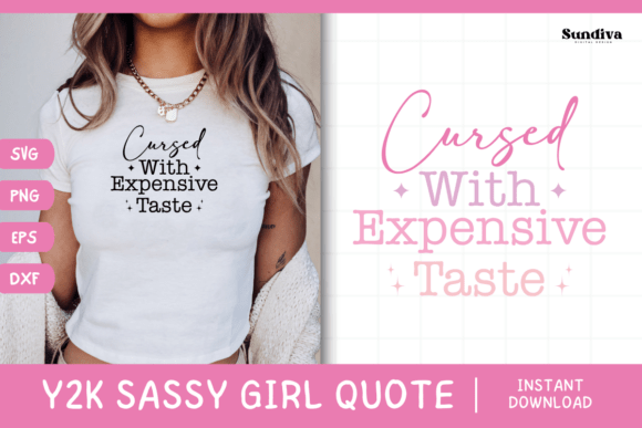 Y2K Sassy Girl Baby Tee Quote 19 Graphics for Crafts