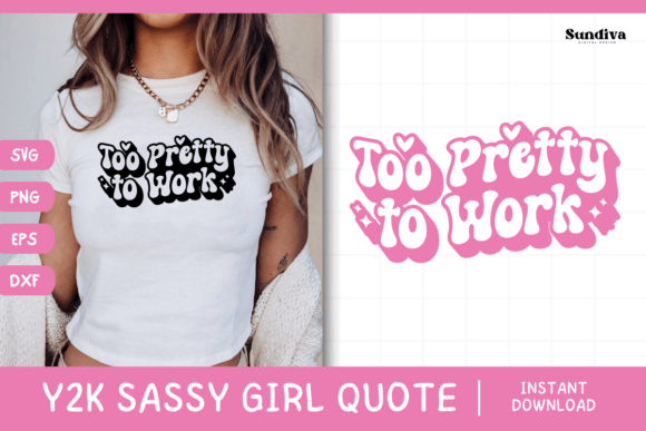Y2K Sassy Girl Baby Tee Quote 24 Graphics in Crafts