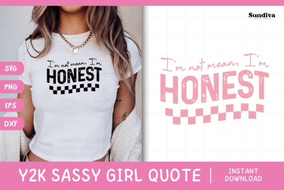 Y2K Sassy Girl Baby Tee Quote 7 for Graphics and Crafts